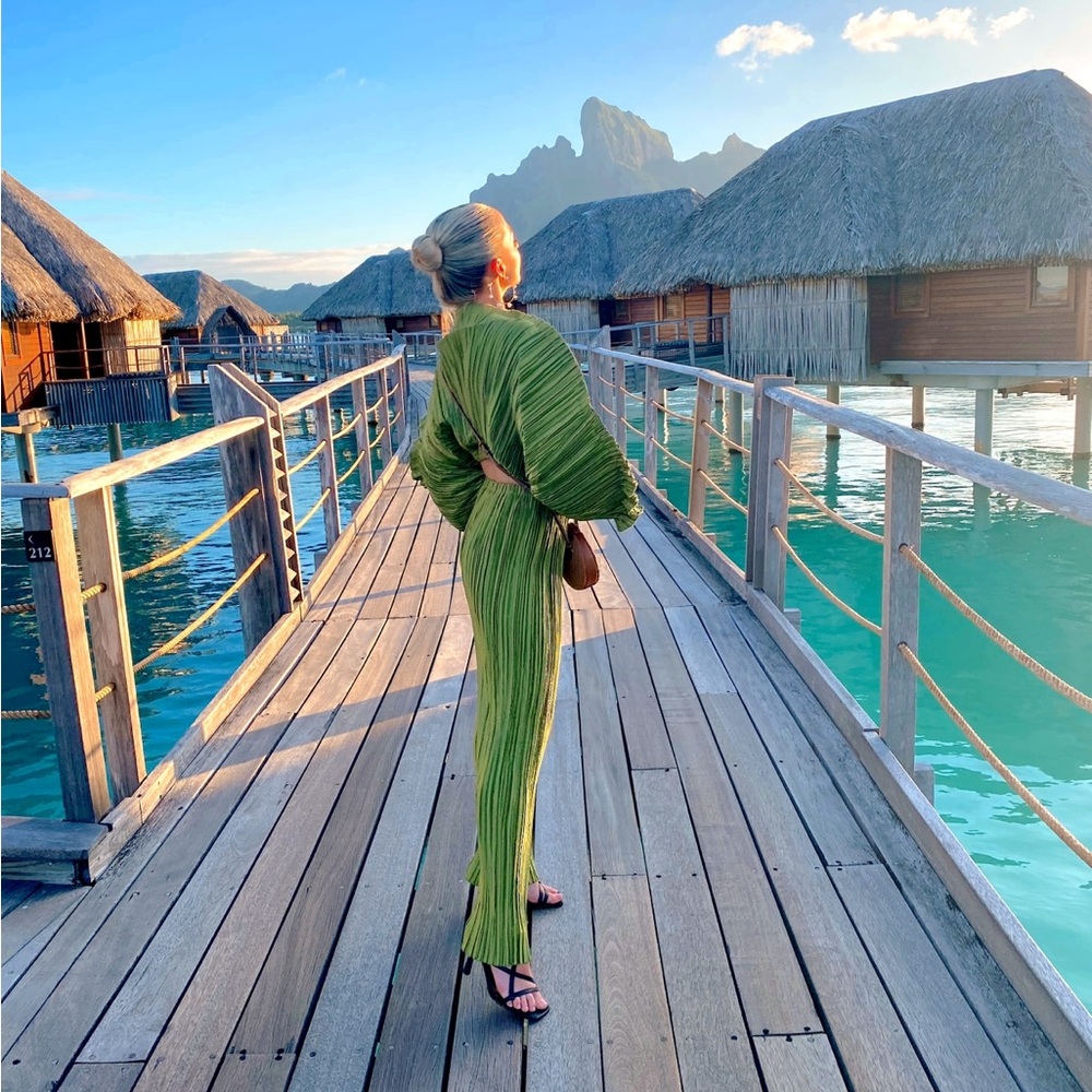 Cult Gaia green pleated set